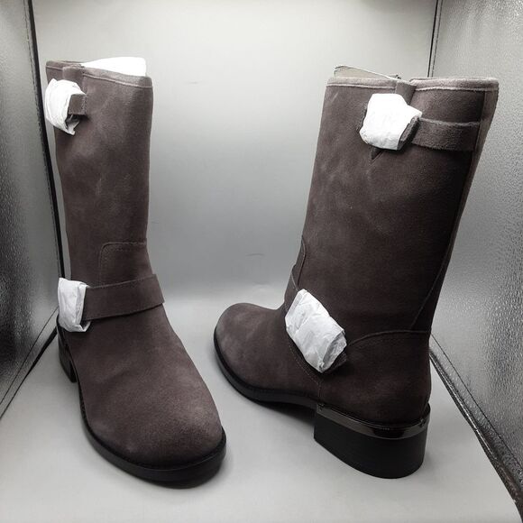 Vince Camuto Wadelyn Boots Women's 7.5M Grey Dark Slate Mid Calf Suede - Picture 1 of 8